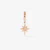 Pendiente individual de oro rosa de 18K con diamante en talla brillante de 0,05 cts