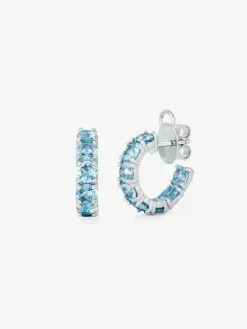 Pendientes aro de plata 925 de topacio