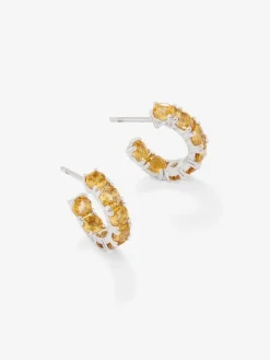 Pendientes aro de plata 925 de citrino