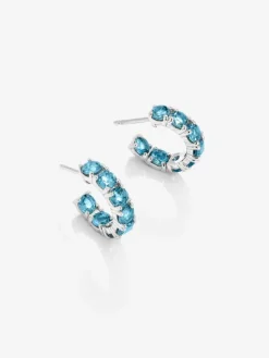 Pendientes aro de plata 925 de topacio