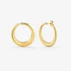 Pendientes aro liso extra grande oro amarillo de 18K con diamante