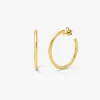 Pendientes aro liso grande oro amarillo de 18K