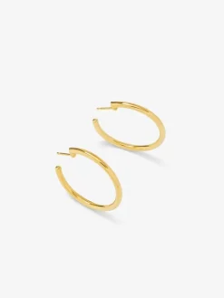 Pendientes aro liso grande oro amarillo de 18K