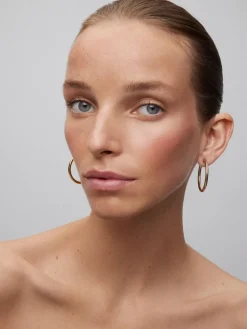 Pendientes aro liso grande oro amarillo de 18K
