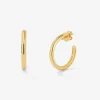 Pendientes aro liso mediano de oro amarillo de 18K