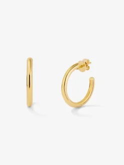 Pendientes aro liso mediano de oro amarillo de 18K