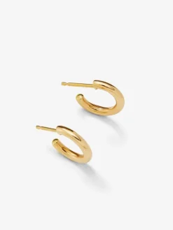 Pendientes aro liso peque&ntilde;o de oro amarillo de 18K
