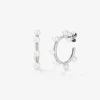 Pendientes aros de oro blanco de 18k con perlas Akoya 4mm