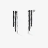 Pendientes colgante de oro blanco de 18K con diamante negro y diamante blanco