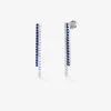 Pendientes colgante de oro blanco de 18K con diamante y zafiro