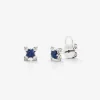 Pendientes de aro de oro blanco de 18K con 2 zafiros azules en talla brillante con un total de 0,26 cts y 8 diamantes en talla brillante con un total de 0,16 cts