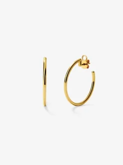 Pendientes de aro de oro amarillo de 18K 28,5mm