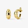 Pendientes de aro de oro amarillo de 18K con pavé de diamantes en talla brillante