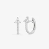 Pendientes de aro de oro blanco de 18K con 22 diamantes en talla brillante con un total de 0,28 cts