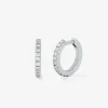 Pendientes de aro de oro blanco de 18K con 22 diamantes en talla brillante con un total de 0,13 cts