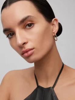 Pendientes de aro de oro amarillo de 18K 28,5mm