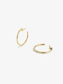 Pendientes de aro de oro amarillo de 18K 28,5mm
