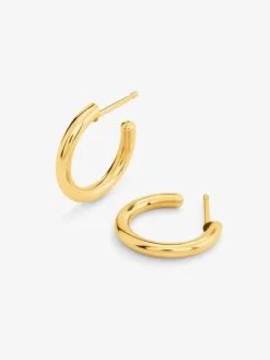 Pendientes de aro de oro amarillo de 18K de 18mm