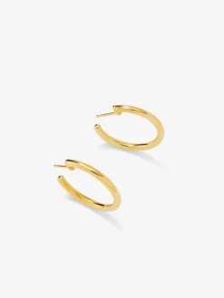 Pendientes de aro de oro amarillo de 18K 28,5mm
