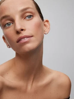 Pendientes de grace de oro blanco con diamante