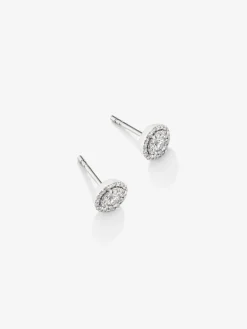 Pendientes de grace de oro blanco con diamante