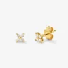 Pendientes de oro amarillo de 18K con diamantes blancos en talla brillante de 0,16 cts