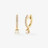 Pendientes de oro amarillo de 18K con 22 diamantes en talla brillante con un total de 0,41 cts
