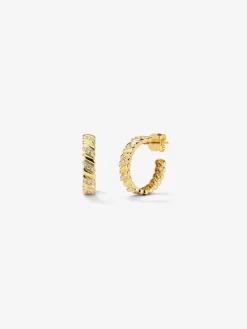 Pendientes de oro amarillo de 18K con diamantes blancos en talla brillante de 0,2 cts
