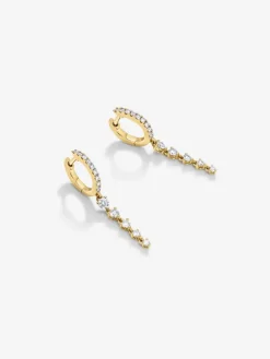 Pendientes de oro amarillo de 18K con 32 diamantes en talla brillante con un total de 1,09 cts