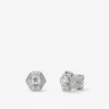 Pendientes de oro blanco de 18K con diamantes en talla baguette y brillante