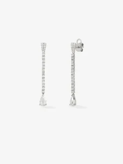 Pendientes de oro blanco de 18K con diamantes en talla pera y brillante de 1,72 cts
