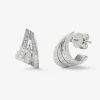 Pendientes de oro blanco de 18K con pavé de diamantes en talla brillante con un total de 0,52 cts