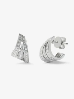 Pendientes de oro blanco de 18K con pavé de diamantes en talla brillante con un total de 0,52 cts