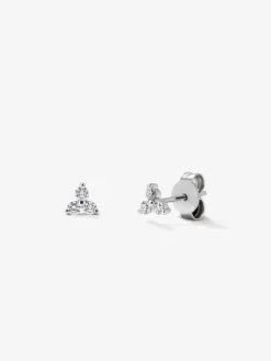 Pendientes de oro blanco de 18K con diamantes blancos en talla brillante de 0,18 cts