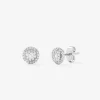 Pendientes de oro blanco de 18K con 56 diamantes en talla brillante con un total de 0,28 cts