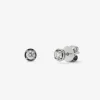 Pendientes de oro blanco de 18K con diamante solitario