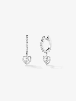 Pendientes de oro blanco de 18K con 20 diamantes en talla brillante con un total de 0,33 cts