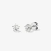 Pendientes de oro blanco de 18K con diamante solitario