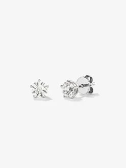 Pendientes de oro blanco de 18K con diamantes blancos en talla brillante de 0,3 cts