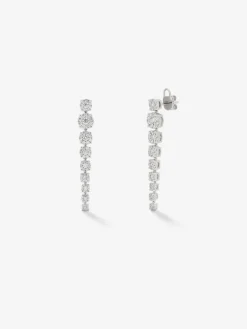 Pendientes de oro blanco de 18K con diamantes blancos en talla brillante de 1,28 cts