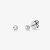 Pendientes de oro blanco de 18K con diamante solitario
