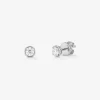 Pendientes de oro blanco de 18K con 2 diamantes en talla brillante con un total de 0,5 cts