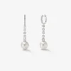Pendientes de oro blanco de 18K con diamantes en talla brillante de 0,4 cts y perlas australianas de 10,5 mm