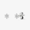 Pendientes de oro blanco de 18K con diamantes en talla brillante de 0,2 cts con forma de estrella