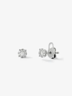 Pendientes de oro blanco de 18kt con diamantes
