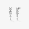 Pendientes de oro blanco de 18K con diamantes blancos en talla brillante de 1,092 cts