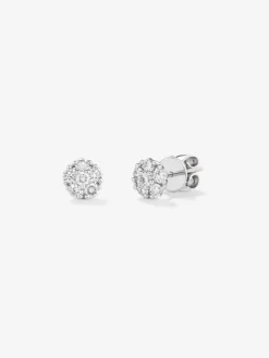 Pendientes de oro blanco de 18K con 12 diamantes en talla brillante con un total de 0,66 cts