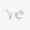 Pendientes de oro blanco de 18K con 32 diamantes en talla brillante con un total de 0,56 cts
