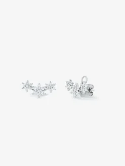 Pendientes de oro blanco de 18K con 42 diamantes en talla brillante con un total de 1,51 cts