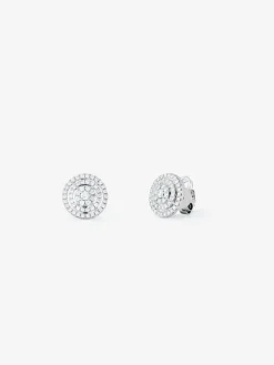 Pendientes de oro blanco de 18K con diamantes en pavé